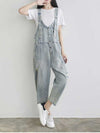 Dungarees cotton denim ripped jeans ,vintage retro style overall, Adjustable straps, Ripped