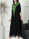 Women's Green Loose Midi-Dress