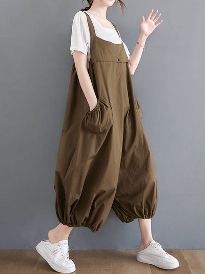 Dungarees cotton denim ripped jeans floral vintage retro style overall, 3/4 Pants, High-waisted,  Harem Pants