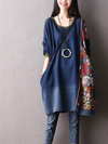 blue midi style top dress for women's