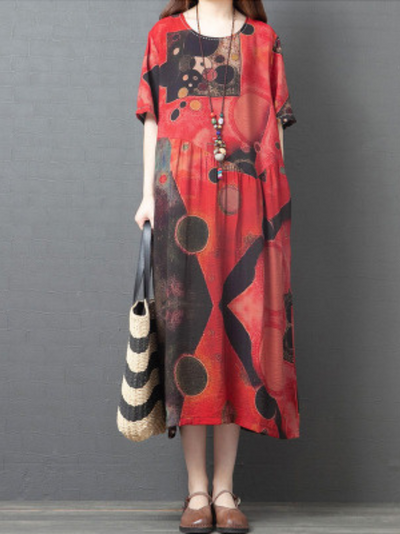 ladies A-line dress with side pocket