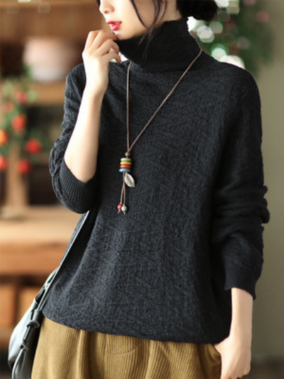 Women's Black Pullover Top